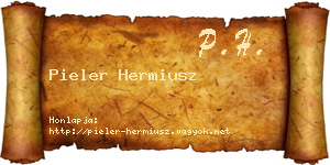 Pieler Hermiusz névjegykártya